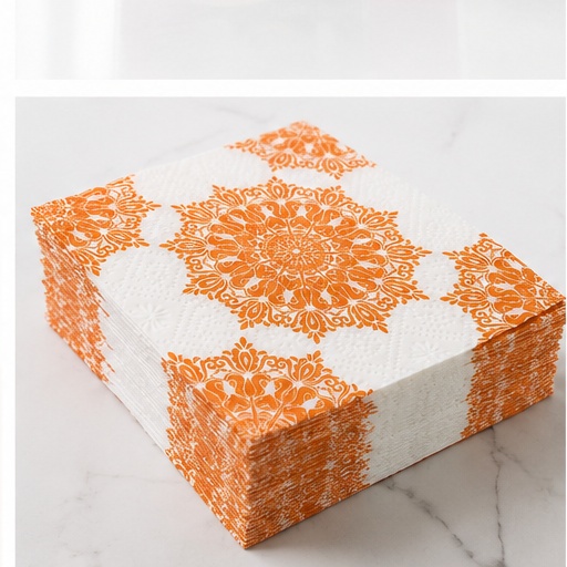 Orange printed napkins